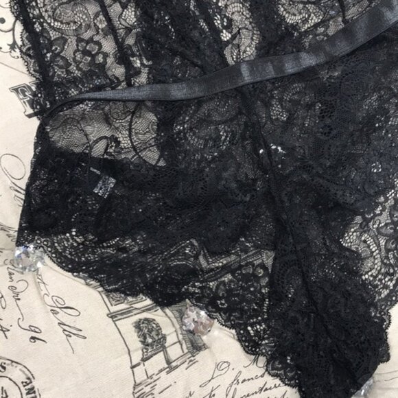 Oh La La Cheri Plunge Neck Lace Bodysuit - Picture 4 of 8